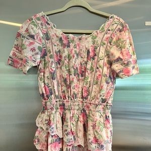 NWT XS Floral LoveShackFancy Mavis mini dress